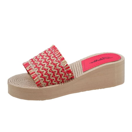 Gzea Comfy Slippers For Women Fashion Spring And Summer Women Slippers Thick Bottom Wedge Heel Platform Lightweight Comfortable Casual Style Red 40
Gzea Comfy Slippers For Women Fashion Spring And Summer Women Slippers Thick Bottom Wedge Heel Platform Lightweight Comfortable Casual Style Red 40