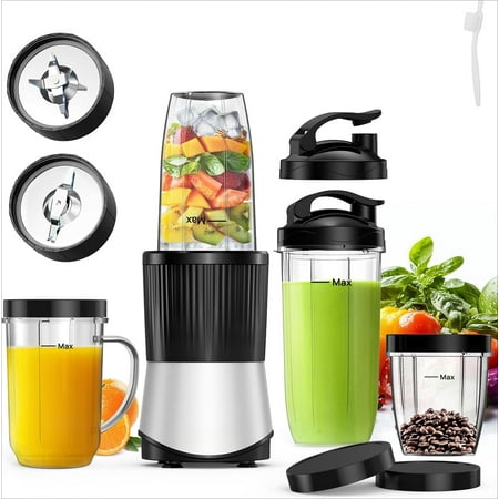 11-Piece Blender for Kitchen and Personal Size Blend Shakes and Smoothies Frozen Drinks Baby Food Spreads & More 3 Portable To-Go Cups & 2 Spout Lids & 1 Solid Lid 900 Peak Watts
11-Piece Blender for Kitchen and Personal Size Blend Shakes and Smoothies Frozen Drinks Baby Food Spreads & More 3 Portable To-Go Cups & 2 Spout Lids & 1 Solid Lid 900 Peak Watts