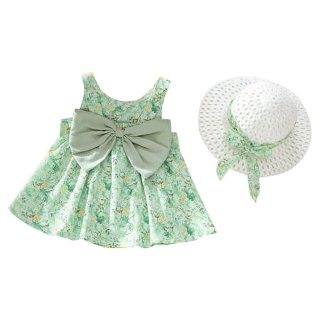 Toddler Girls Dress Sleeveless Floral Skirt Bow Cute Sweet Suspender Dress Princess Dress With Hat For 2-3 Years
Toddler Girls Dress Sleeveless Floral Skirt Bow Cute Sweet Suspender Dress Princess Dress With Hat For 2-3 Years