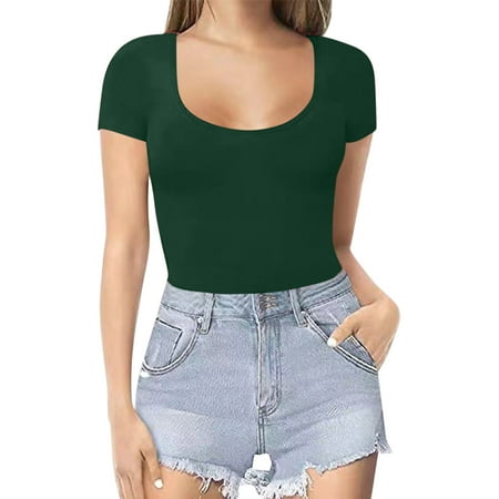 Elegant Jumpsuits for Women Womens Round Neck Short Sleeve Bodysuit Bodysuit Jumpsuit Pajamas Basic Solid Color Jumpsuit Jumpsuit
Elegant Jumpsuits for Women Womens Round Neck Short Sleeve Bodysuit Bodysuit Jumpsuit Pajamas Basic Solid Color Jumpsuit Jumpsuit