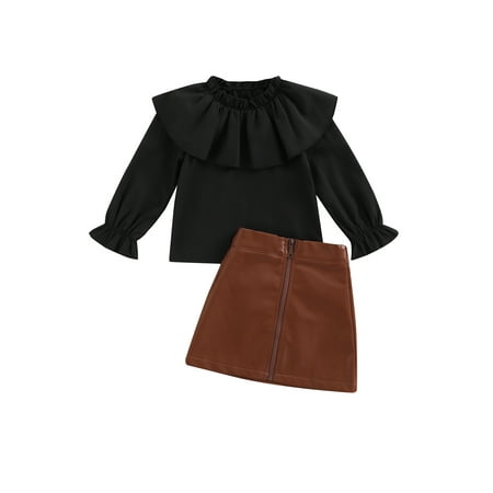 EYIIYE Kids Girls Autumnl 2Pcs Outfits Solid Stand Up Collar Flounce Long Sleeve Blouse + PU Leather Skirt Set 18 Months-6 Years
EYIIYE Kids Girls Autumnl 2Pcs Outfits Solid Stand Up Collar Flounce Long Sleeve Blouse + PU Leather Skirt Set 18 Months-6 Years