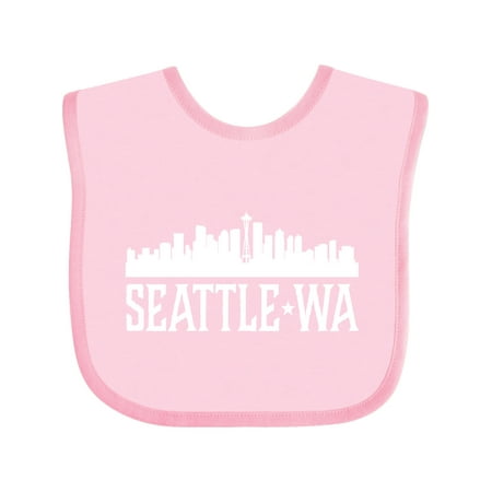 Inktastic Seattle Washington Skyline WA Cities Gift Baby Boy or Baby Girl Bib