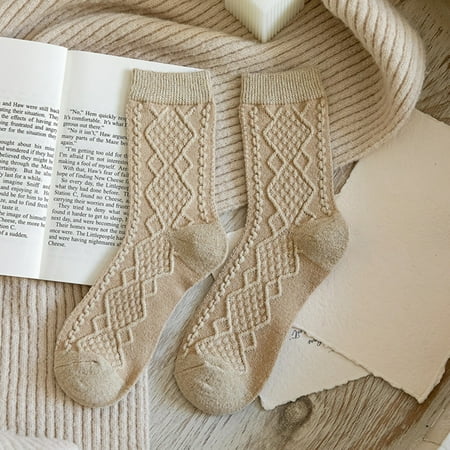 DISHAN Lady Socks 1 Pair Keep Warm Middle Tube Cozy Japanese Style Lady Knitted Socks
DISHAN Lady Socks 1 Pair Keep Warm Middle Tube Cozy Japanese Style Lady Knitted Socks