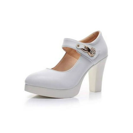 Rotosw Ladies Pumps One-strap High Heels Pointed Toe Dress Pump Shoes Comfort Chunky Work Shoe Wedding Anti-Slip Mary Jane White 8CM 9
Rotosw Ladies Pumps One-strap High Heels Pointed Toe Dress Pump Shoes Comfort Chunky Work Shoe Wedding Anti-Slip Mary Jane White 8CM 9