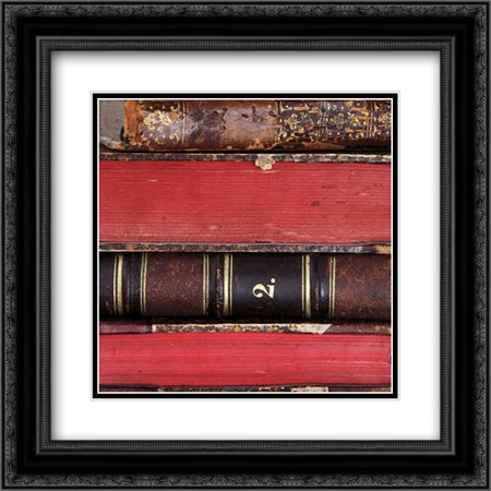 Books I 2x Matted 20x20 Black Ornate Framed Art Print by Olivier, Marc