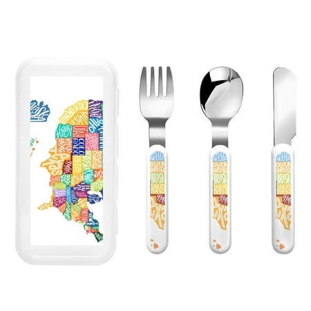 Balery USA MAP for Stainless Steel Kids Silverware Set - Child and Toddler Safe Flatware - Children s Knife Fork And Spoon Set - Metal Kids Cutlery Set
Balery USA MAP for Stainless Steel Kids Silverware Set - Child and Toddler Safe Flatware - Children s Knife Fork And Spoon Set - Metal Kids Cutlery Set