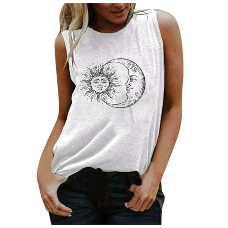FREE SHIPPING-camisole Women s New O-Neck Sun And Moon Printing Sleeveless Casual Loose Vest Tops nightgowns for women lingerie valentines day birthday gifts White
FREE SHIPPING-camisole Women s New O-Neck Sun And Moon Printing Sleeveless Casual Loose Vest Tops nightgowns for women lingerie valentines day birthday gifts White