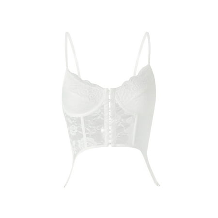 Women Lace Camisole Spaghetti Straps Backless See-through Irregular Bustier Bralette
Women Lace Camisole Spaghetti Straps Backless See-through Irregular Bustier Bralette