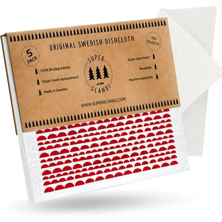 Swedish Dishcloths Reusable Biodegradable Cellulose Sponge Cleaning Cloths for Kitchen Towel Replacement Washcloths (5 Pack Patterned Moon Red)
Swedish Dishcloths Reusable Biodegradable Cellulose Sponge Cleaning Cloths for Kitchen Towel Replacement Washcloths (5 Pack Patterned Moon Red)