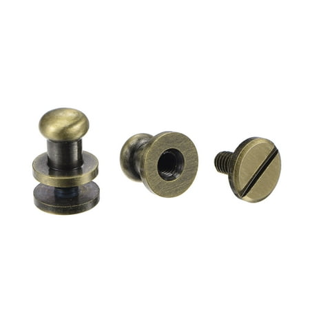 5 Set 6mm Solid Brass Round Head Stud Screw Rivets for DIY Leather Belt Wallet Handbag Decoration Bronze Tone
5 Set 6mm Solid Brass Round Head Stud Screw Rivets for DIY Leather Belt Wallet Handbag Decoration Bronze Tone