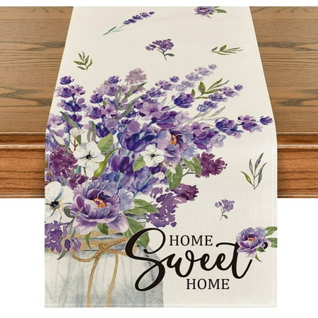 Purple Lavender Leaves Sweet Home Spring Table Runner Seasonal Summer Kitchen Dining Table Decoration for Home Party Decor 13x72 Inch
Purple Lavender Leaves Sweet Home Spring Table Runner Seasonal Summer Kitchen Dining Table Decoration for Home Party Decor 13x72 Inch