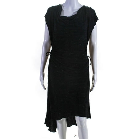 Pre-owned|Betsey Johnson Swim Womens Cowl Neck High Low Dress Black Size M/L