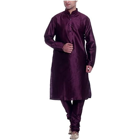 Royal Kurta Mens Silk Blend Kurta Churidar Purple