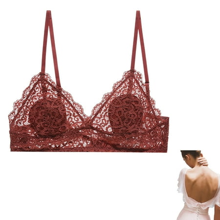 Hunpta Womens Wire-Free French Underwear Sexy Big Open Back Beautiful Back U Shaped Bra Summer Ultra Thin Bud Bra 
Hunpta Womens Wire-Free French Underwear Sexy Big Open Back Beautiful Back U Shaped Bra Summer Ultra Thin Bud Bra