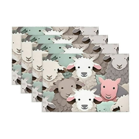 Cute Colorful Sheep Printed Placemats Non-Slip Heat-Resistant Table Mats for Dining Room Washable Kitchen Decor Place Mats for Home Party Indoor 12 x 18 in
Cute Colorful Sheep Printed Placemats Non-Slip Heat-Resistant Table Mats for Dining Room Washable Kitchen Decor Place Mats for Home Party Indoor 12 x 18 in