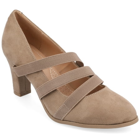 Journee Collection Womens Loren Comfort Insole Round Toe Mid Block Heel Pumps