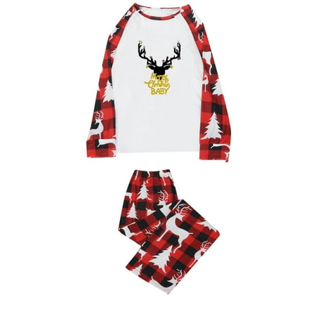 

Honeeladyy Christmas Baby Kids Child Printed Top+Pants Family Matching Pajamas Set Red Clearance under 10$