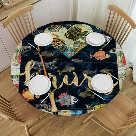 Fish Round Table Cover Stain Resistant Washable Kitchen Dining Parties Full Width Single-Sided Printing 100% Polyester Fiber 54-58
Fish Round Table Cover Stain Resistant Washable Kitchen Dining Parties Full Width Single-Sided Printing 100% Polyester Fiber 54-58
