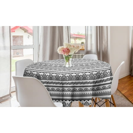 Ethnic Round Tablecloth Eastern Tattoo Design with Various Ornamental and Geometric Shapes Monochrome Style Circle Table Cloth Cover for Dining Room Kitchen Decor 60 White Black by Ambesonne
Ethnic Round Tablecloth Eastern Tattoo Design with Various Ornamental and Geometric Shapes Monochrome Style Circle Table Cloth Cover for Dining Room Kitchen Decor 60 White Black by Ambesonne