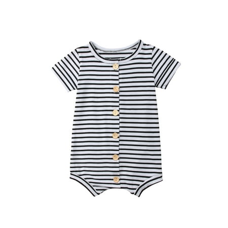 Newborn Infant Baby Boy Girl Clothes Short Sleeve Button Stripe Romper Summer Outfit
Newborn Infant Baby Boy Girl Clothes Short Sleeve Button Stripe Romper Summer Outfit