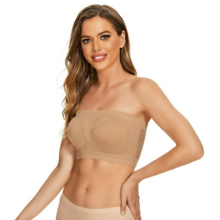 Women Strapless Bandeau Bra Seamless Stretchy Bralettes Padded Bandeau Tube Top Bra S to Plus Size 6XL, Beige
Women Strapless Bandeau Bra Seamless Stretchy Bralettes Padded Bandeau Tube Top Bra S to Plus Size 6XL, Beige