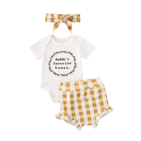Canrulo Newborn Baby Girl Letter Print Romper Jumpsuit Bodysuit +Plaids Shorts Pants +Headband Outfits White 0-6 Months
Canrulo Newborn Baby Girl Letter Print Romper Jumpsuit Bodysuit +Plaids Shorts Pants +Headband Outfits White 0-6 Months