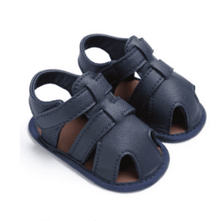 Toyella Male baby 0-1 years old foot sandals baby toddler shoes Dark blue 11CM