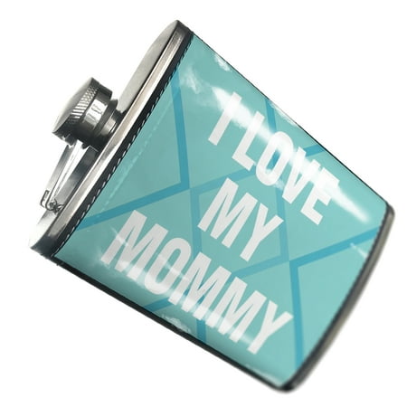 NEONBLOND Flask I Love My Mommy Mother s Day Bold Blue Design