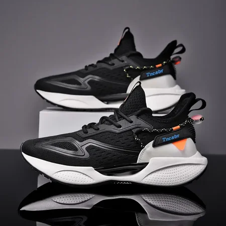 Men‘s 2022 New Lace-up Shock Absorption Front Running Hiking Shoes Black