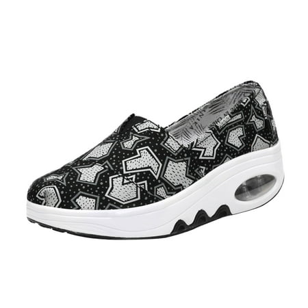 Black Heels Women S Canvas Shoes Wedge Heel Thick-Soled Rocking Platform Sneakers Fashion Casual Mother S Single Shoes
Black Heels Women S Canvas Shoes Wedge Heel Thick-Soled Rocking Platform Sneakers Fashion Casual Mother S Single Shoes