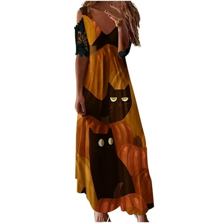 Wedding Guest Dresses for Women Summer Dress Fashion Women Summer Printing Causal V-Neck Lace Halloween Short Sleeve Long Dress Beach Dresses for Women Corset Dress Summer Savings Brown 2XL
Wedding Guest Dresses for Women Summer Dress Fashion Women Summer Printing Causal V-Neck Lace Halloween Short Sleeve Long Dress Beach Dresses for Women Corset Dress Summer Savings Brown 2XL