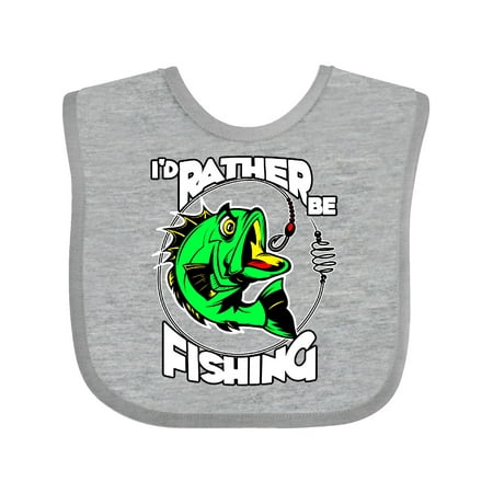 Inktastic I d Rather Be Fishing Gift Baby Boy or Baby Girl Bib