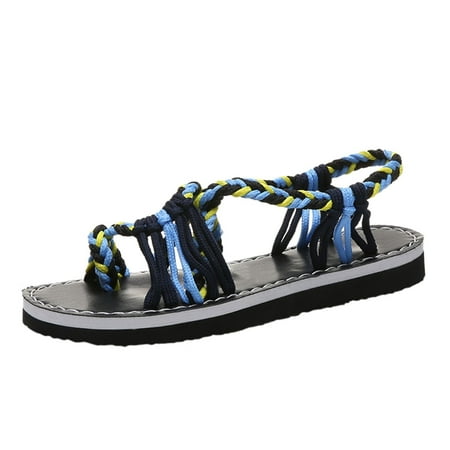 Womens Sandals Fashion Summer Women Sandals Flat Lightweight Comfortable Rope Strap Colorblock Casual Women S Sandals Pu Green 38
Womens Sandals Fashion Summer Women Sandals Flat Lightweight Comfortable Rope Strap Colorblock Casual Women S Sandals Pu Green 38