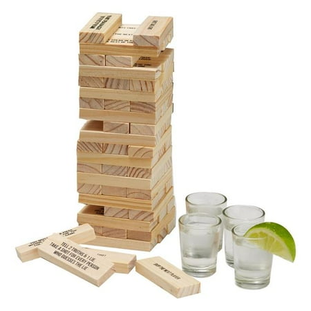 Stumbling Blocks 4 Shot Glasses & Wood - 60 Piece