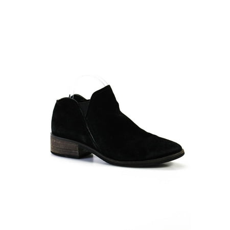 Pre-owned|Dolce Vita Womens Black Suede Pointed Toe Slip On Ankle Boots Size 9