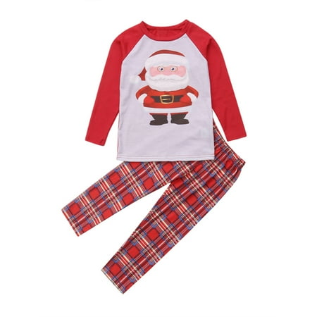 Dewadbow Christmas Family Matching Pajamas Set Adult Kid Sleepwear Nightwear