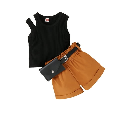 GWAABD Toddler Girl Spring Clothes Black Cotton Blend Toddler Summer Girls Clothing Sets Solid Color Sleeveless Vest Tops Shorts with Bag 3PCS Kids Suits 100
GWAABD Toddler Girl Spring Clothes Black Cotton Blend Toddler Summer Girls Clothing Sets Solid Color Sleeveless Vest Tops Shorts with Bag 3PCS Kids Suits 100
