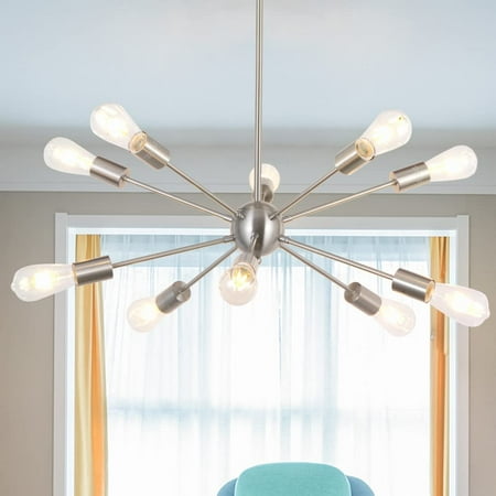 DTLYH Sputnik Chandelier Lighting 10 Light Chandelier Modern Starburst Chandelier Mid Century Pendant Lighting Brushed Nickel Ceiling Light Fixture for Kitchen Dining Room Living Room Foy
DTLYH Sputnik Chandelier Lighting 10 Light Chandelier Modern Starburst Chandelier Mid Century Pendant Lighting Brushed Nickel Ceiling Light Fixture for Kitchen Dining Room Living Room Foy