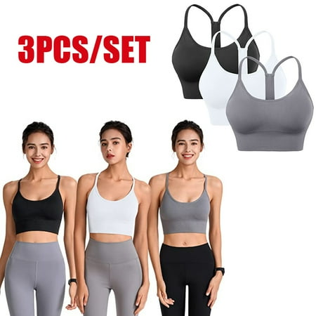 3pcs Women s Strappy Sports Bra Yoga Bra Medium Support Padded Bra Running Bra Workout Bra Athletic Bras
3pcs Women s Strappy Sports Bra Yoga Bra Medium Support Padded Bra Running Bra Workout Bra Athletic Bras