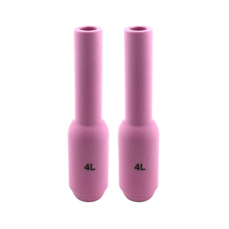 Long Alumina Nozzle Cups for TIG Welding Torches Series 17/18/26 with Standard Set-Up - Model: 10N50L - #4 (1/4 ) - (2 PACK)
Long Alumina Nozzle Cups for TIG Welding Torches Series 17/18/26 with Standard Set-Up - Model: 10N50L - #4 (1/4 ) - (2 PACK)