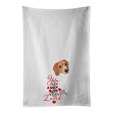Beagle Red and White Red Ticked #3 so Loved White Kitchen Towel Set of 2 19 in x 28 in
Beagle Red and White Red Ticked #3 so Loved White Kitchen Towel Set of 2 19 in x 28 in