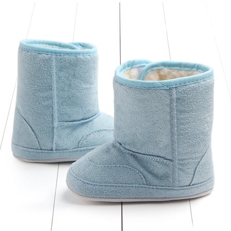 Toyella Suede cotton baby walking shoes baby soft soled shoes Sky Blue 12yards