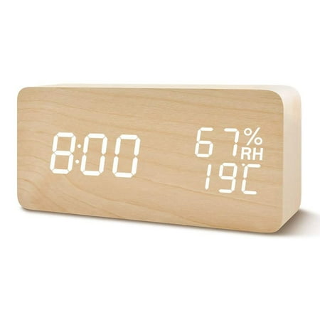Digital Wooden Alarm Clock with 3 Alarm Settings Electronic LED Time Display 3 Level Brightness & Temperature Good for Bedroom Bedside Desk Office Kids and Families-Wood color
Digital Wooden Alarm Clock with 3 Alarm Settings Electronic LED Time Display 3 Level Brightness & Temperature Good for Bedroom Bedside Desk Office Kids and Families-Wood color