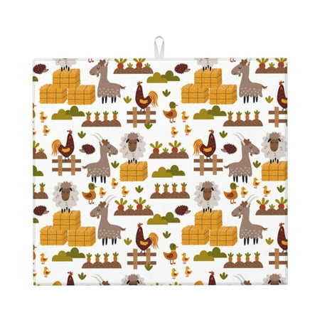 Dish Drying Mats for Kitchen Counter Sheep Chicken Carrot Hedgehog Duck 16x18in Dish Drying Pad Coffee Mat with Hanging Loop Super absorbent Kitchen Counter Mat Coffee Bar Accessories
Dish Drying Mats for Kitchen Counter Sheep Chicken Carrot Hedgehog Duck 16x18in Dish Drying Pad Coffee Mat with Hanging Loop Super absorbent Kitchen Counter Mat Coffee Bar Accessories
