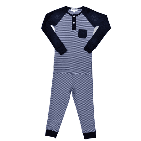 Benben Two Piece Pajama Navy Mix - Made with 100% Pima Cotton