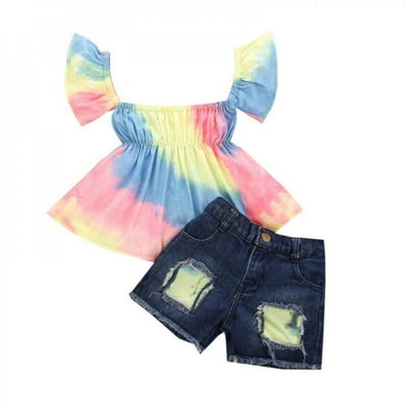 2Pcs born Baby Clothes Girl Clothes Set Floral Print Pattern Short Sleeve T-shirt+Casual Jeans Shorts Children Clothing Outfits 2-7Y
2Pcs born Baby Clothes Girl Clothes Set Floral Print Pattern Short Sleeve T-shirt+Casual Jeans Shorts Children Clothing Outfits 2-7Y
