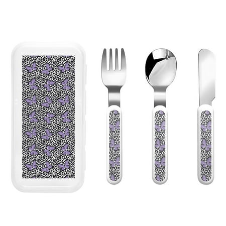 Zeuib Purple Butterflies Print 3 Pieces Children Fork Spoon Knife Set with Travel Case for Lunch Box Stainless Steel Kids Silverware Flatware Set Kids Utensil Set for School (Fork Spoon Knife)
Zeuib Purple Butterflies Print 3 Pieces Children Fork Spoon Knife Set with Travel Case for Lunch Box Stainless Steel Kids Silverware Flatware Set Kids Utensil Set for School (Fork Spoon Knife)