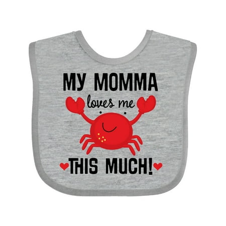 Inktastic Momma Loves Me This Much Crab Gift Baby Boy or Baby Girl Bib