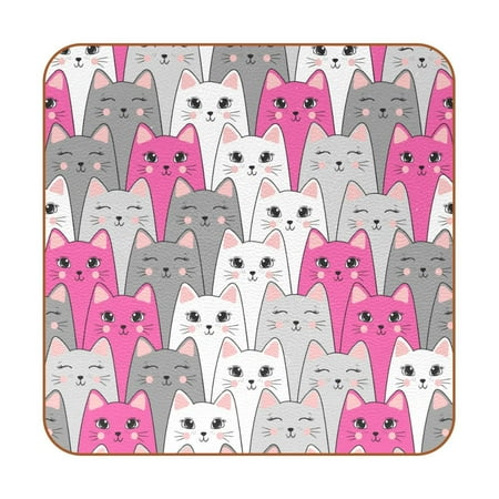 OWNTA Cute Cats Animal Pattern Premium 6-Piece Square Coaster Set in Microfiber Leather - Non-Slip & Absorbent Cup Mats
OWNTA Cute Cats Animal Pattern Premium 6-Piece Square Coaster Set in Microfiber Leather - Non-Slip & Absorbent Cup Mats