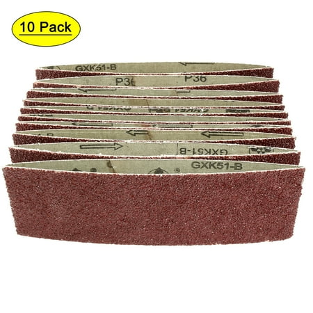 3-Inch x 18-Inch 36 Grit Lapped Aluminum Oxide Sanding Belt 10pcs